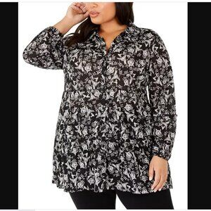 Style & Co Plus Size Floral-Print Peplum Blouse